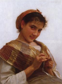William-Adolphe Bouguereau : Jeune fille au crochet, Young girl crocheting.